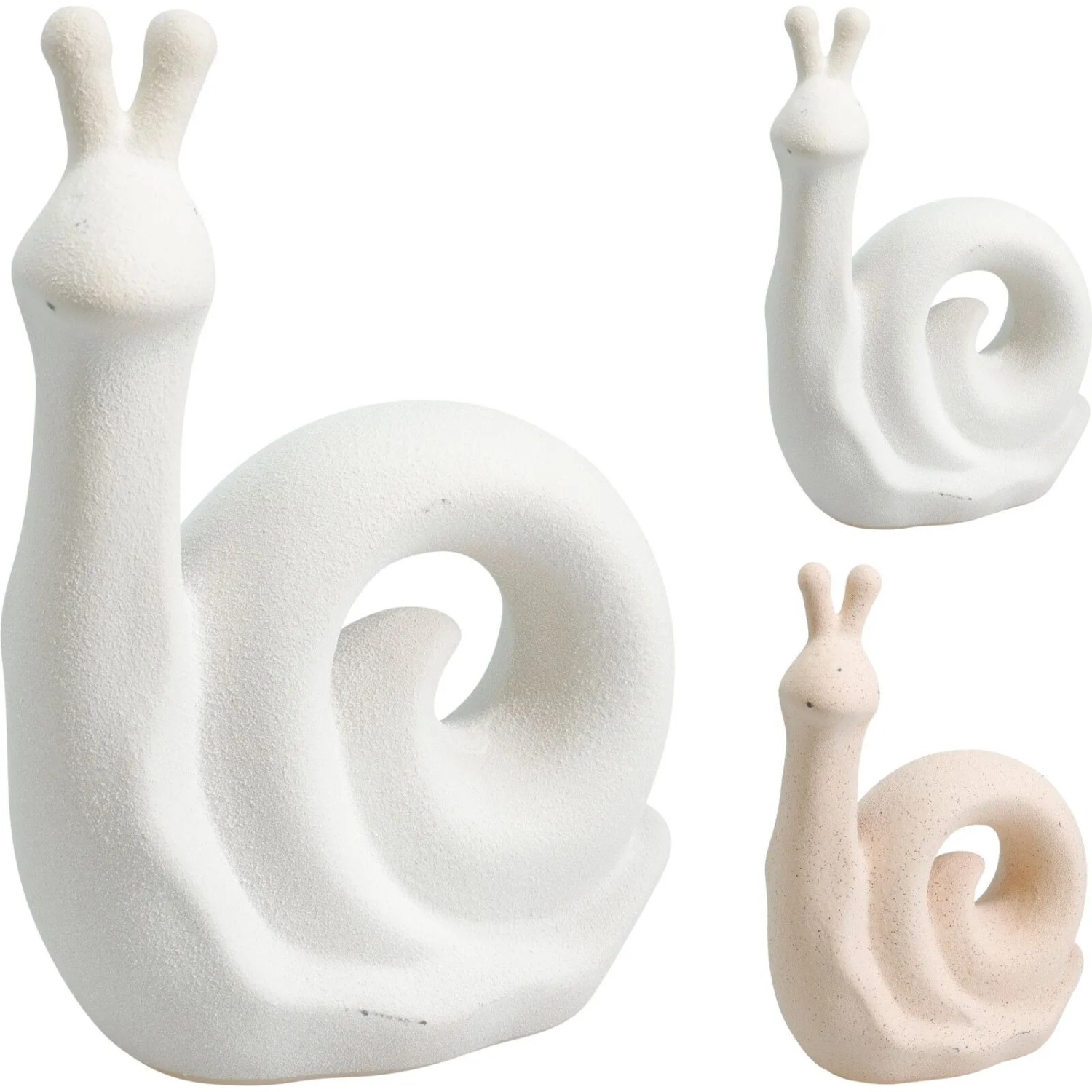 Levně Koopman Porcelánová dekorace šnek, různé druhy, 12,5 x 6,5 x 18 cm