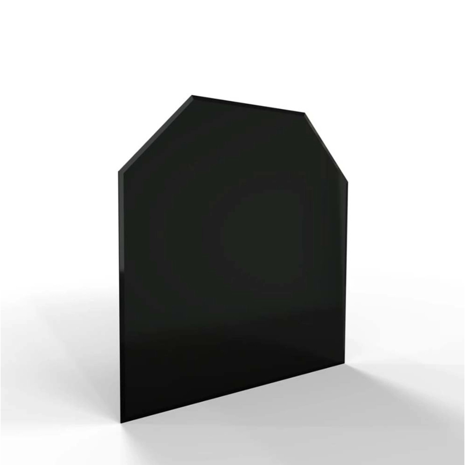 HS Flamingo Sklo pod kamna šestihran, černé, 1000 x 1000 x 6 mm