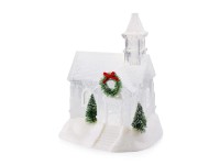 Markslöjd Dekorace kostel CHAPELLE, 3x LED, 0,5 W, bílá-transp., 23 x 17 x 14 cm