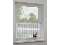 Sehlbach Vitrážová záclona se skrytými poutky, krajka, bílá, 140 x 60 cm