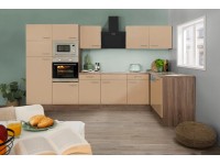 Respekta Kuchyně Oliver L capuccino/dub 340 cm-trouba/skl.d./dig./myčka/led./mi.