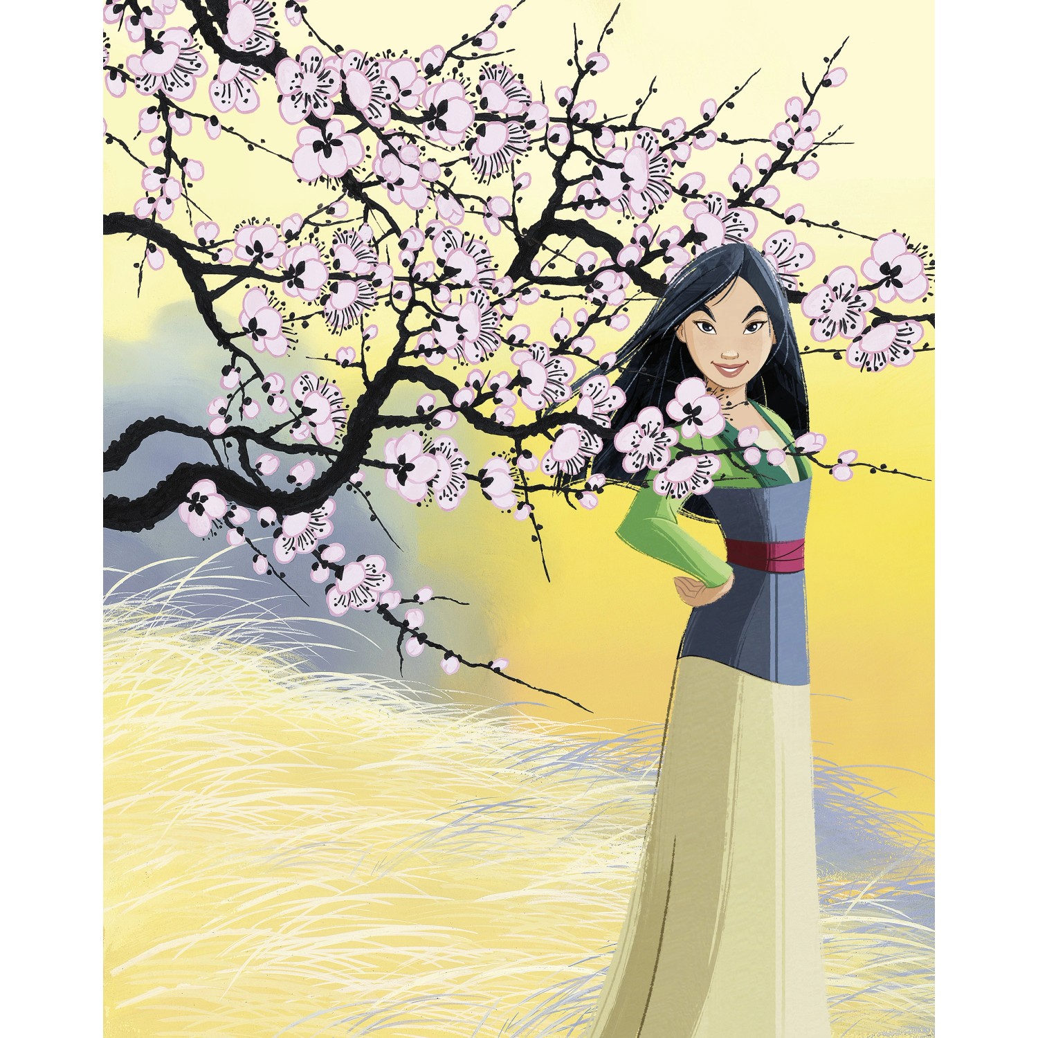 Komar Vliesová fototapeta Disney Mulan Cherry Blossoms 200 x 250 cm