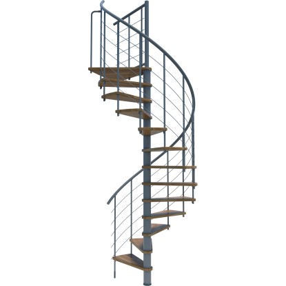 Točité schodiště Venezia Smart, dub šedý, Ø120cm, pro výšku podlaží až 305,5cm.