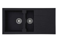 Respekta Granitový dřez Alineo titanově černý 100 x 50 cm