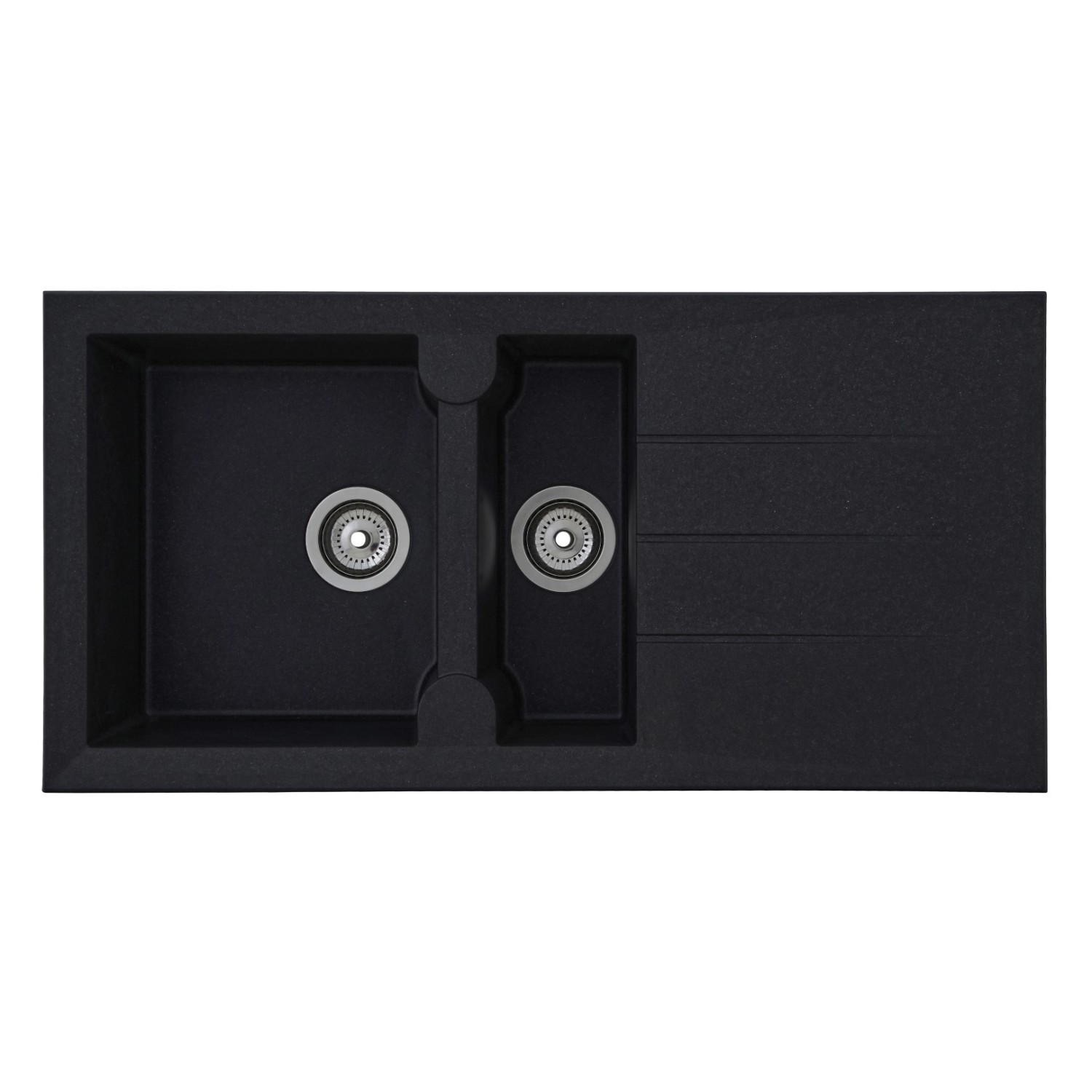 Respekta Granitový dřez Alineo titanově černý 100 x 50 cm