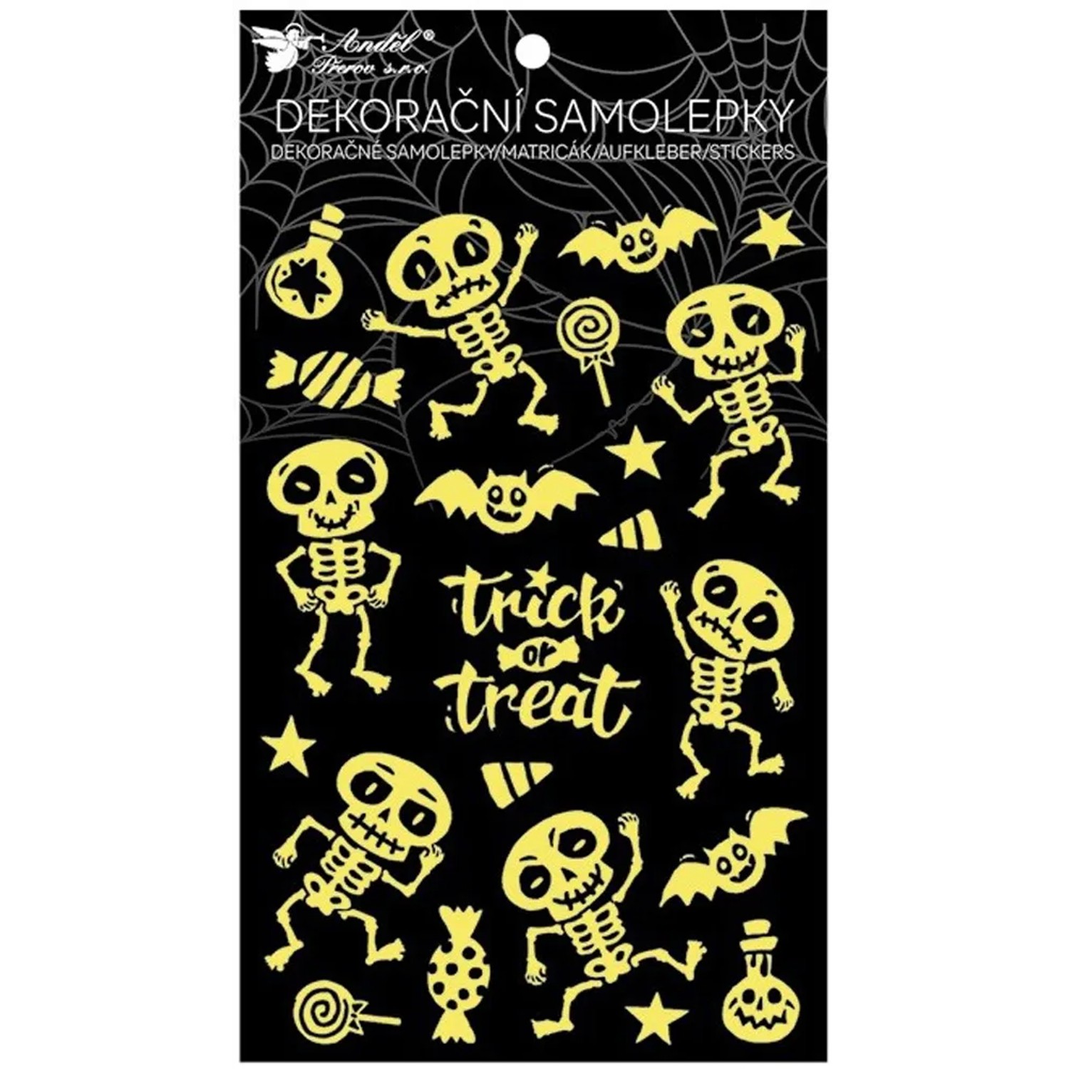 Anděl Přerov Samolepky plastické kostlivci 14,5 x 25 cm