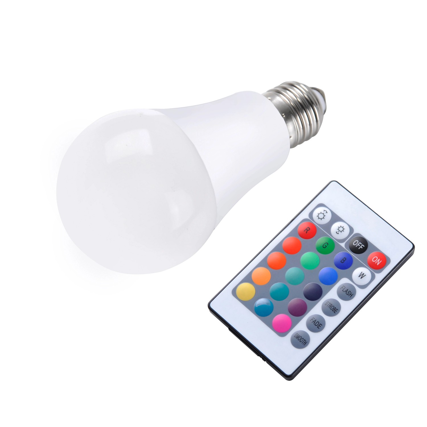 Just Light. LED svítidlo E27/7,5 W, RGB a teplá bílá, pr. 60 x 110 mm