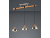 Trio Stropní svítidlo Delhi starožitný nikl 3bodové vintage E27