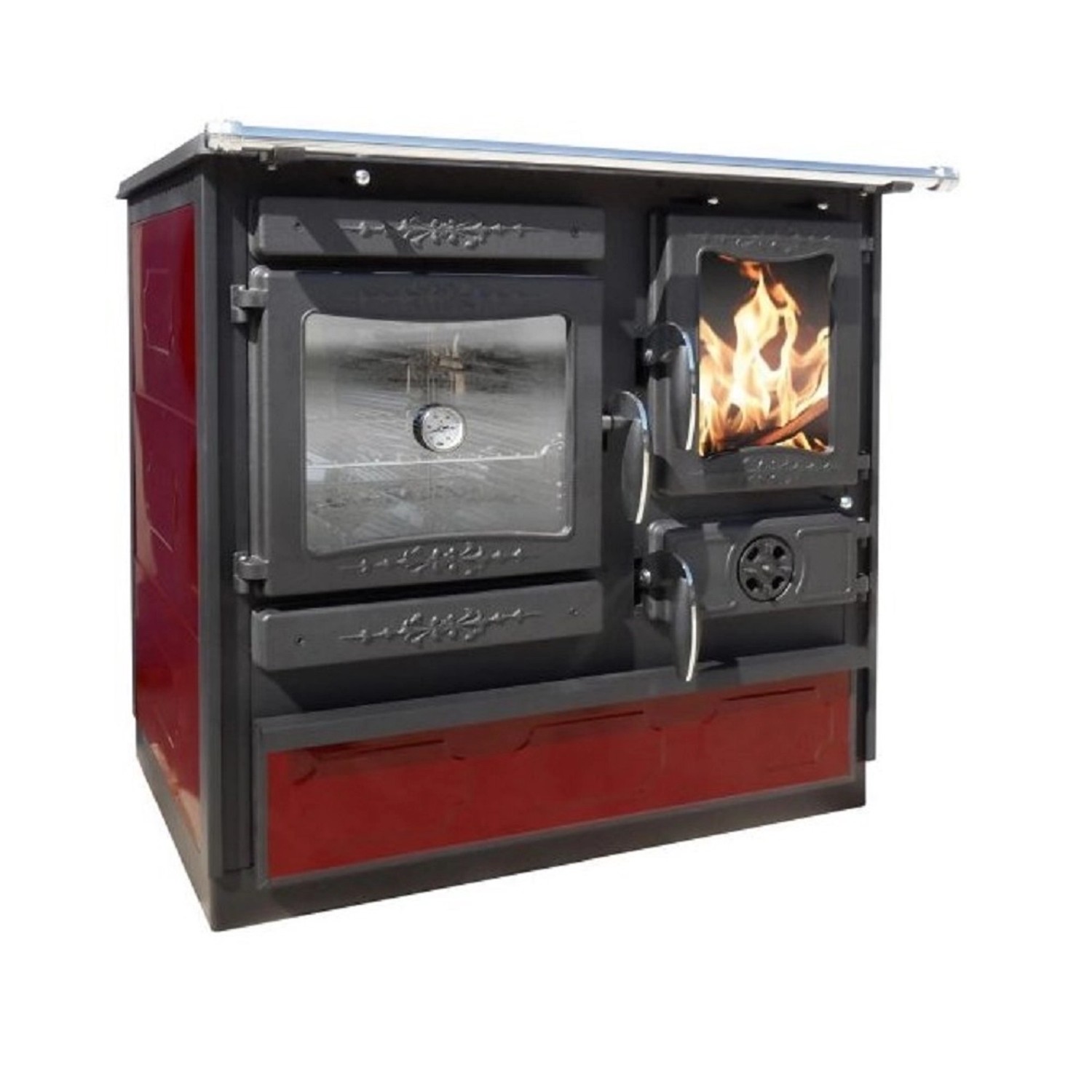 GUČA Krbová kamna GULIVER Smart, 10,5 kW, červená, 90 x 66,5 x 86 cm, L