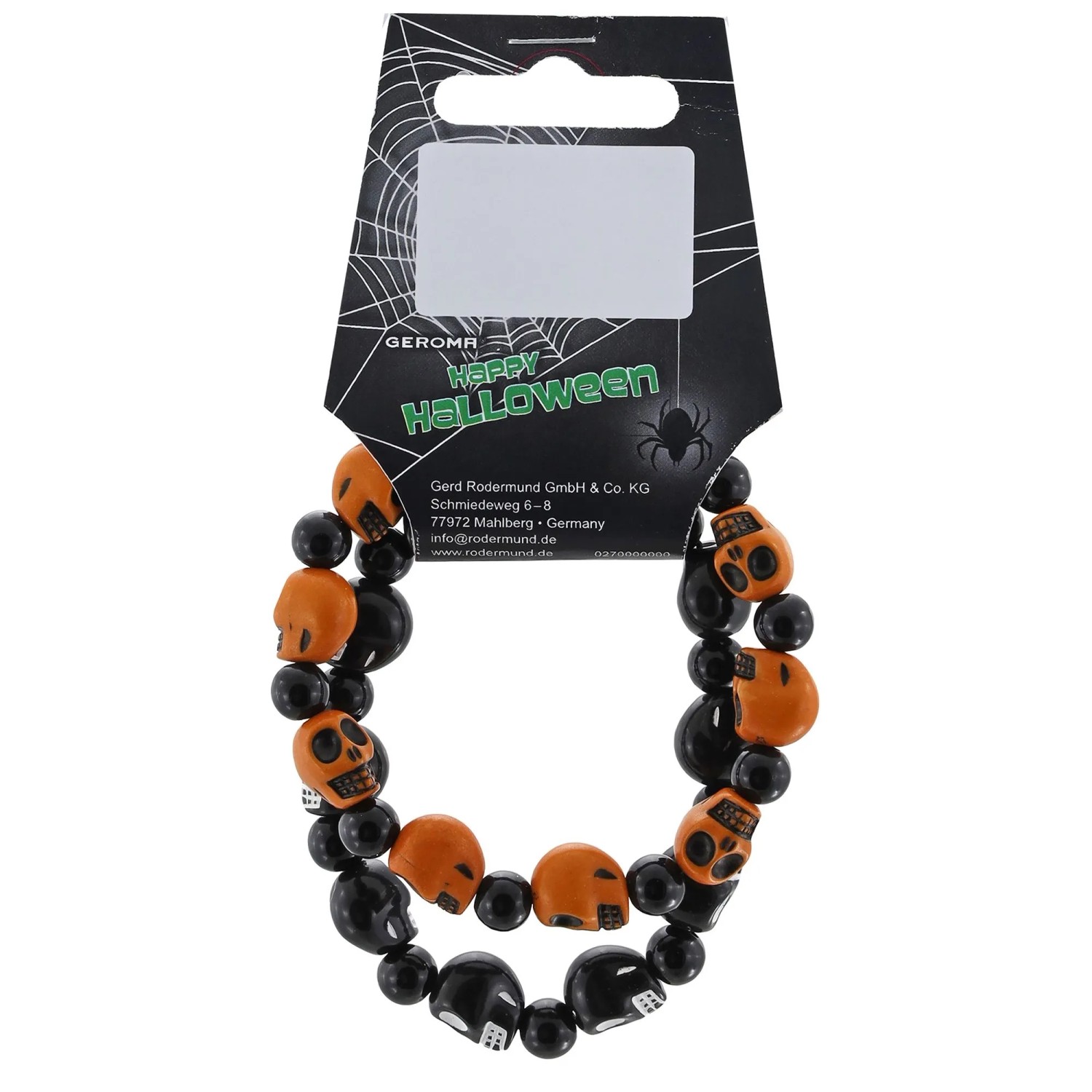Sada halloweenských plastových náramků, černo-oranžová, 13 cm, 2 ks