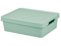 Tontarelli Úložný box MAYA M s víkem šalvějová zelená, 36 x 28 x 11 cm, 9,2 l