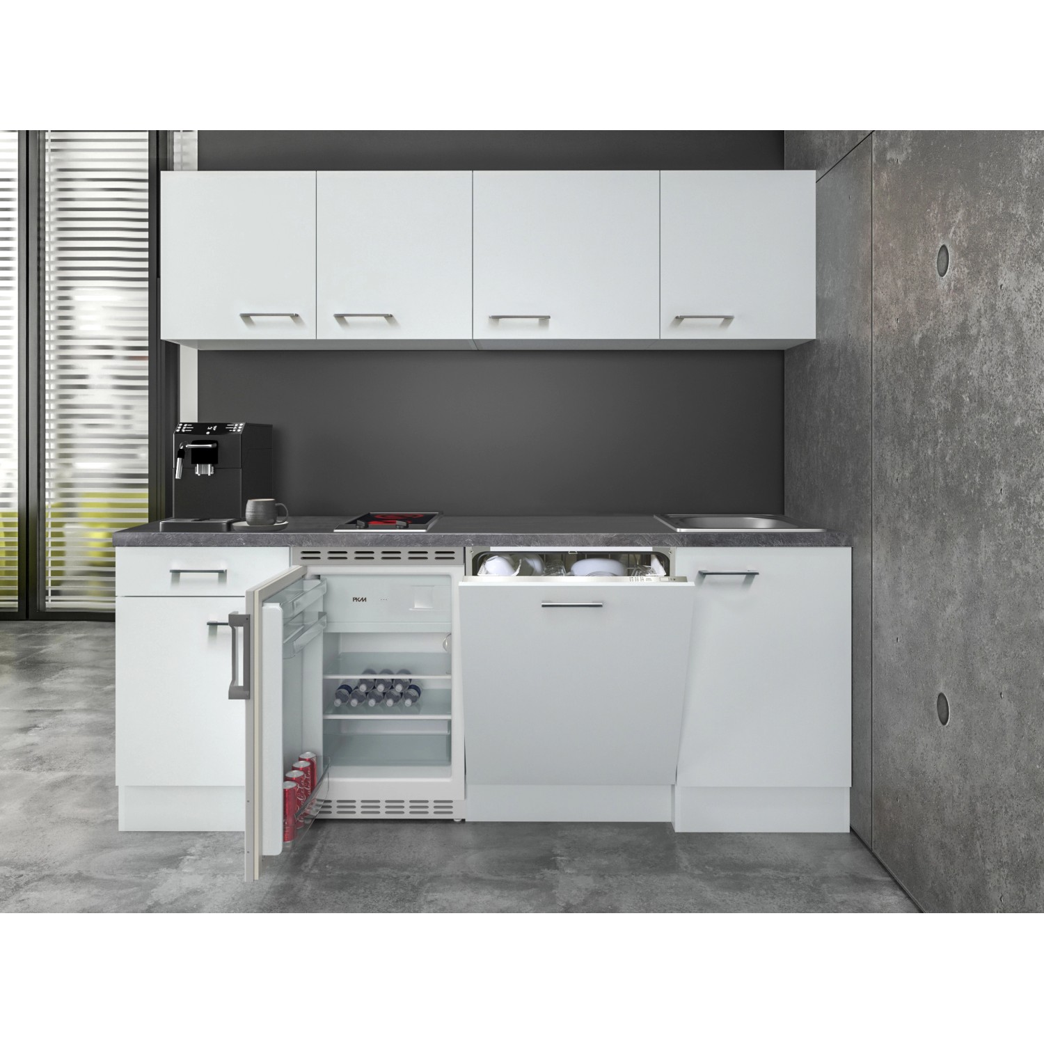 Flex-Well Kuchyně Joelina 210 cm/typ 6 - lednice/varná deska/myčka