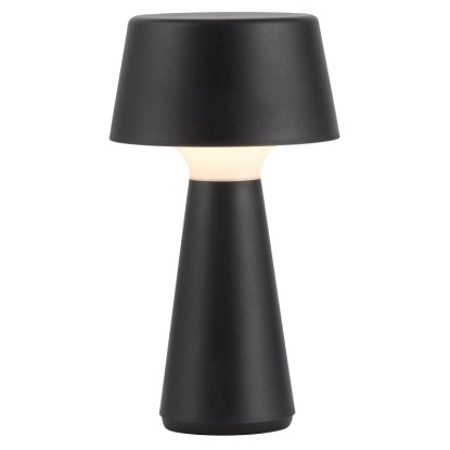 Just Light. Nabíjecí stolní LED lampa Abera IP54 černá pr. 16 x 28,9 cm