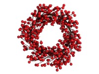 House of Seasons Vánoční věnec s bobulemi, červená, pr. 40 cm