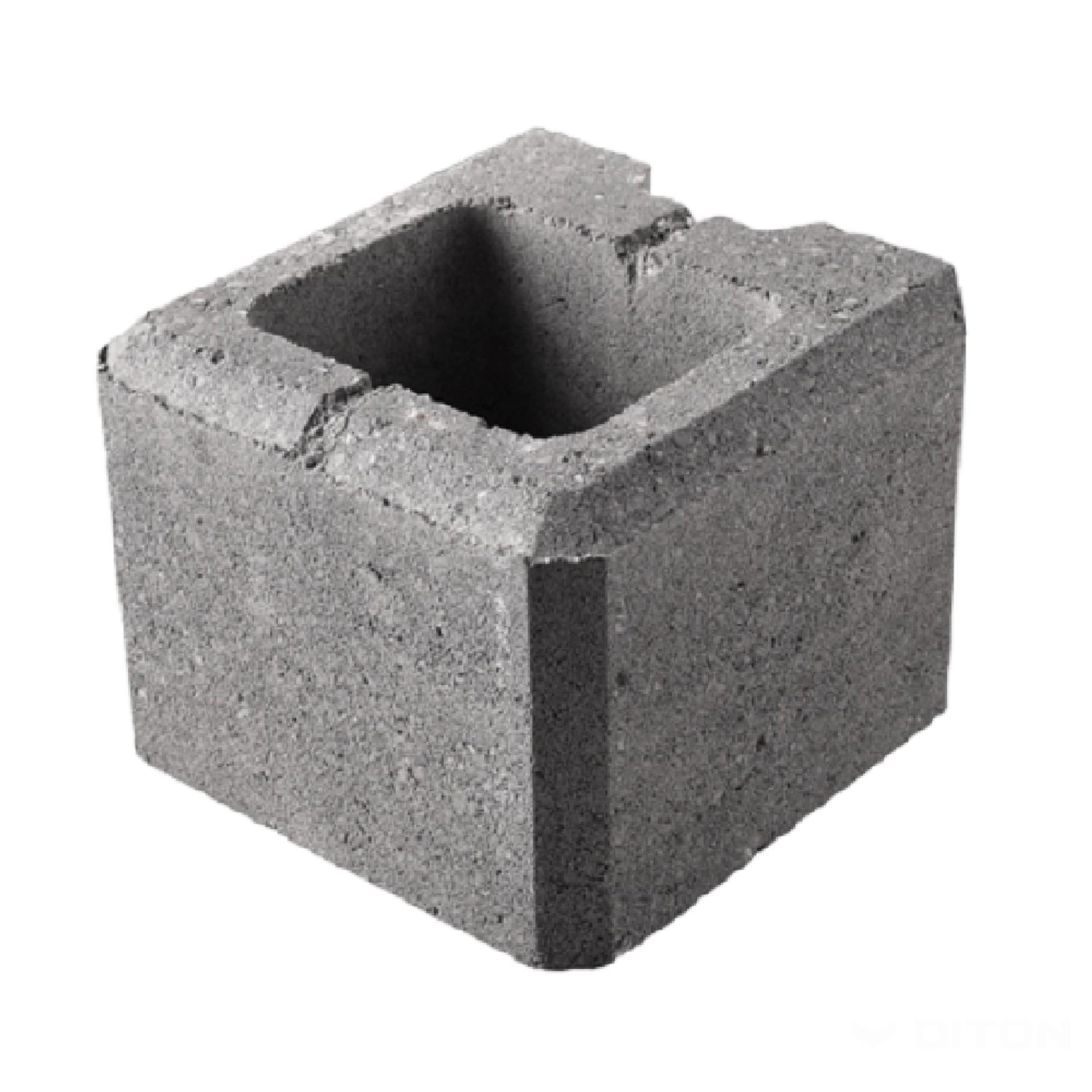 DITON Zdicí prvek VISO koncový poloviční melír přírodní 20 x 20 x 15 cm