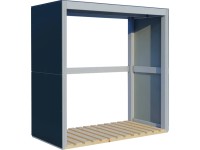 Bertilo Regál na krbové dřevo HPL Fire 2, antracitová/šedá, 75 x 150,5 cm