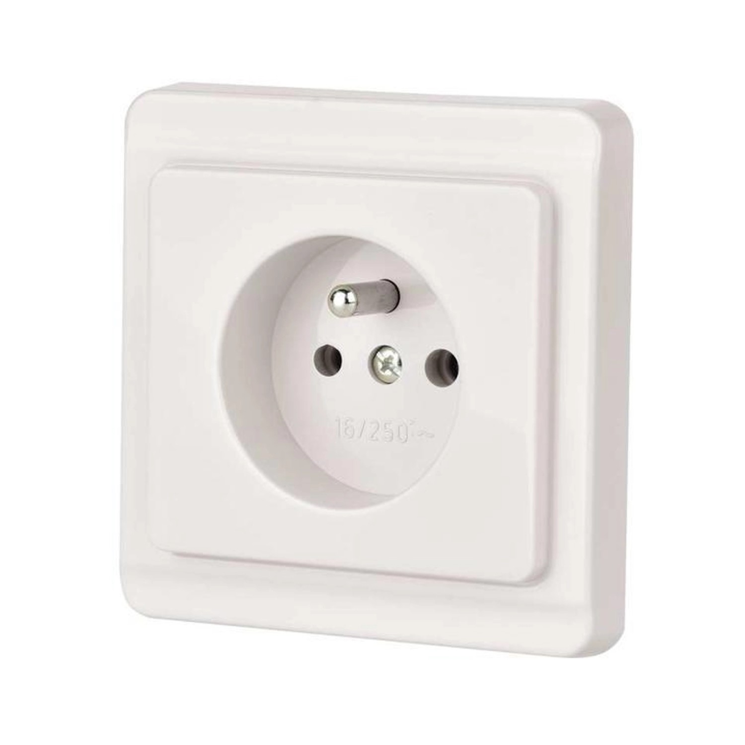 Zásuvka jednoduchá 2P+PE bílá
