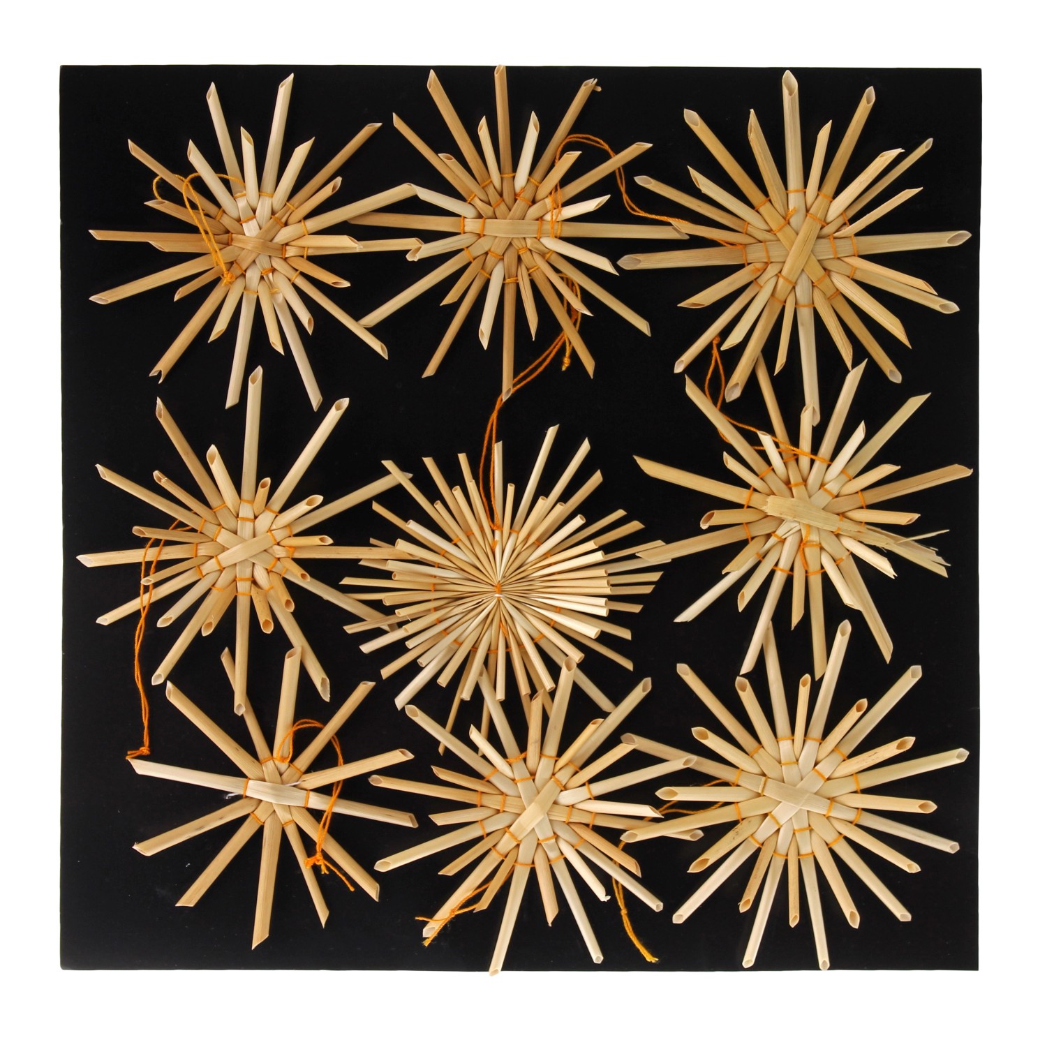 GEROMA Slaměné vánoční ozdoby pr. 9 cm, 9 ks