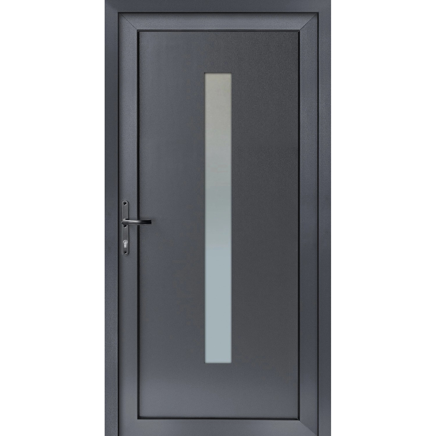 TeraGlass Plastové vedlejší vchodové dveře 6komorové antracit/bílá 100x210 cm, L