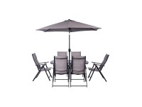 Sestava zahradního nábytku Travessa hliník/světle šedá, 8-dílná