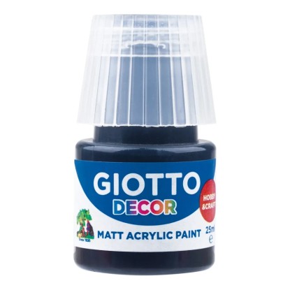 Giotto Decor Akrylová barva matná Černá, 25 ml, matná akrylová barva pro hobby a dekorace.