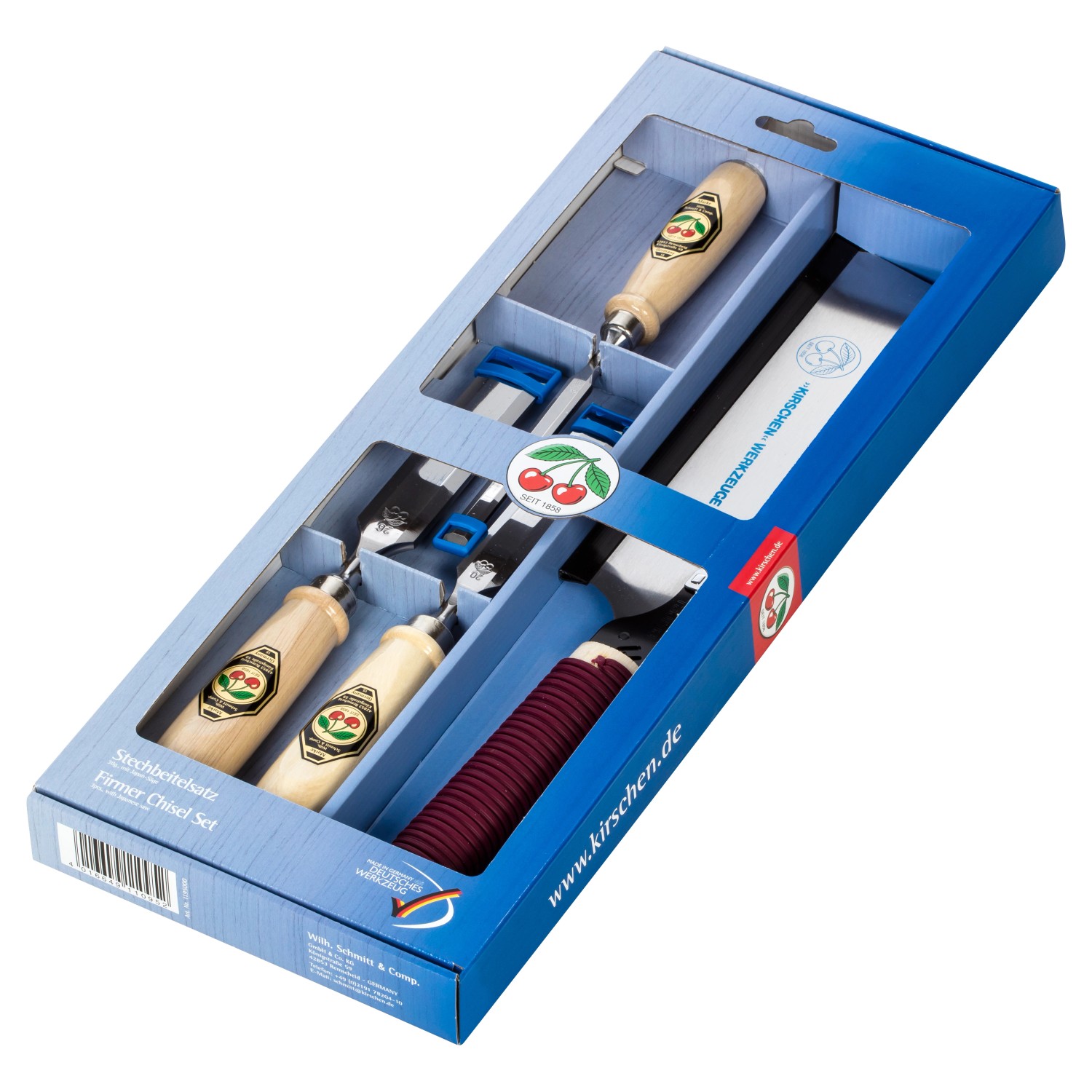 Kirschen Startovací sada plochých dlát a japonské pilky pro řezbáře, 4dílná