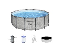 Bestway Bazén Steel Pro MAX vč. kartušové filtrace dekor kamene pr. 366 x 100 cm