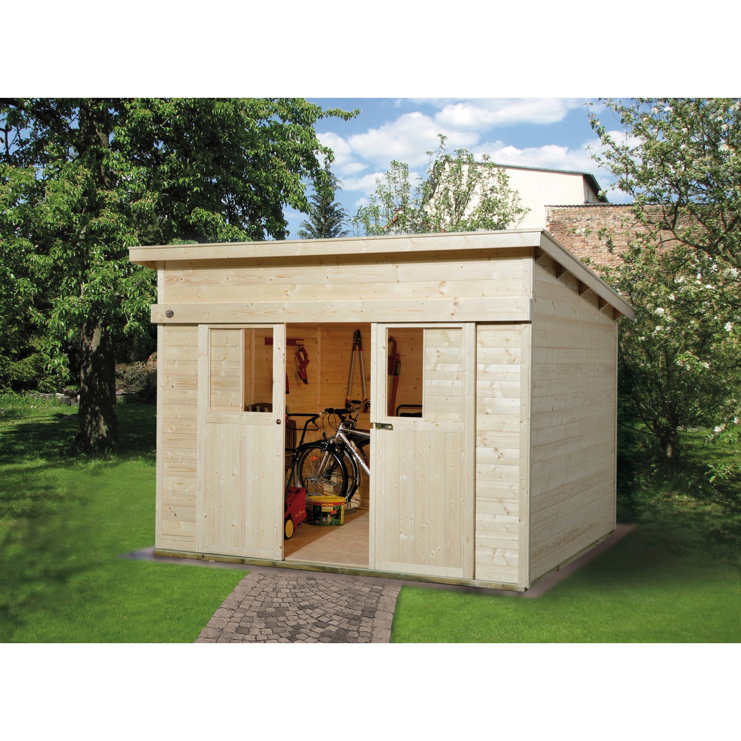 Weka Dřevěný zahradní domek 225 vel. 2, přírodní, 295 x 299 cm