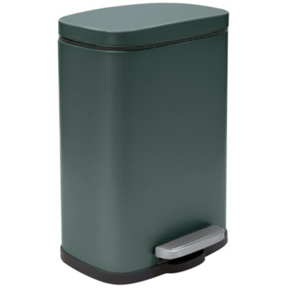 Spirella Nášlapný odpadkový koš Akira, tmavě zelená matná, 5 l