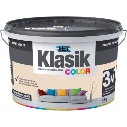 HET Klasik COLOR Tónovaná interiérová barva KC 0217 béžová kávová, 4 kg