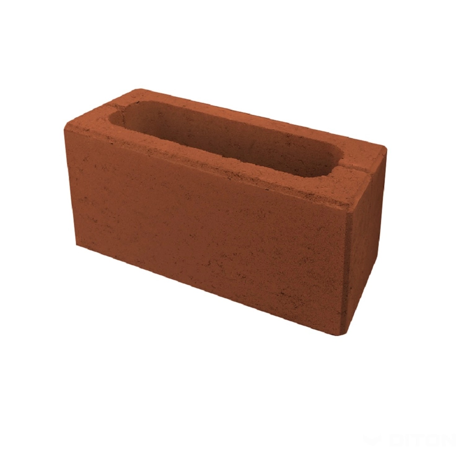 DITON Plotová tvárnice s fazetou H hladká červená 38,5 x 19 x 19 cm