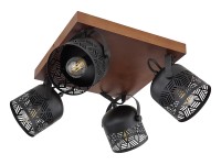 Rabalux Stropní 4bodové svítidlo Rotem, ořech/matná černá, 20 x 40 x 40 cm Rabalux Stropní 4bodové svítidlo Rotem, ořech/matná černá, 20 x 40 x 40 cm