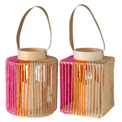 Boltze LED lucerna Nista, růžová/oranžová/přírodní, různé druhy, 17 x 22 cm, 1ks