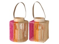 Boltze LED lucerna Nista, růžová/oranžová/přírodní, různé druhy, 17 x 22 cm, 1ks