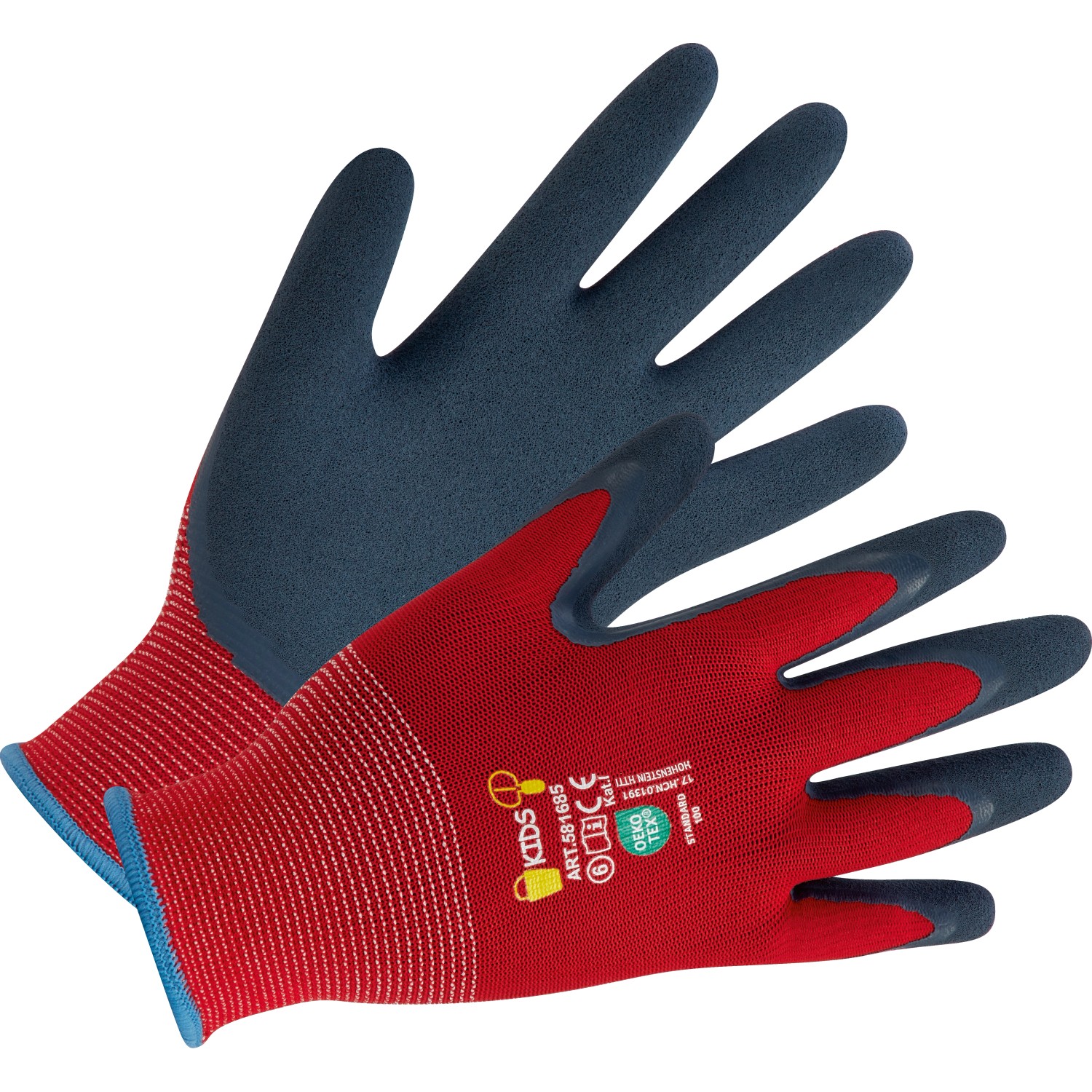 LUX-TOOLS Dětské pracovní rukavice Ökotex, červená, vel. 6