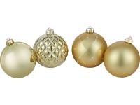 Sada plastových vánočních ozdob zlatá matná/lesklá pr. 8 cm, 6dílná Sada plastových vánočních ozdob zlatá matná/lesklá pr. 8 cm, 6dílná
