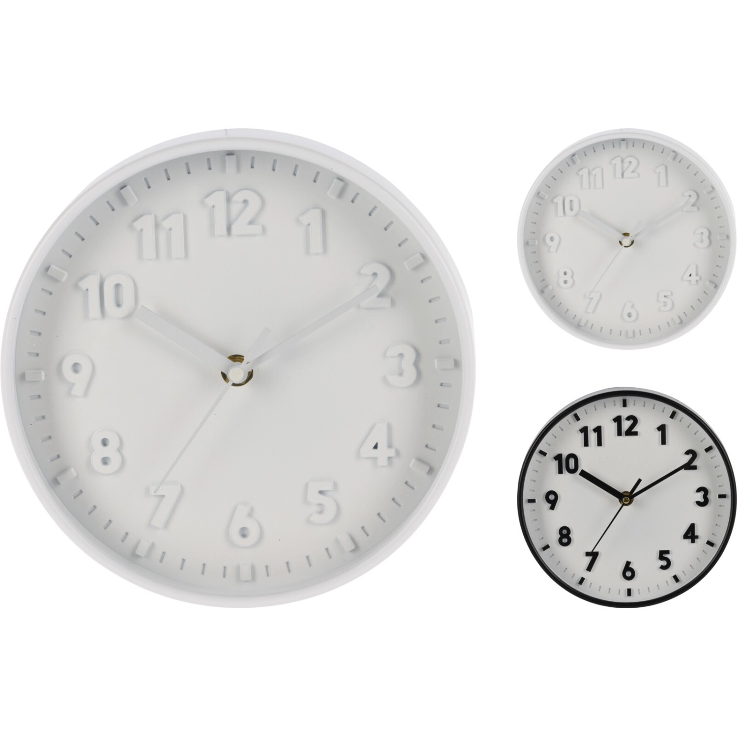 Nástěnné hodiny, polypropylen, různé druhy, 1 ks, 20,3 x 3,8 cm