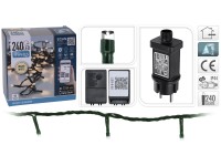 Koopman LED světelný řetěz 240x LED teplá bílá, IP44, černý, 29 m