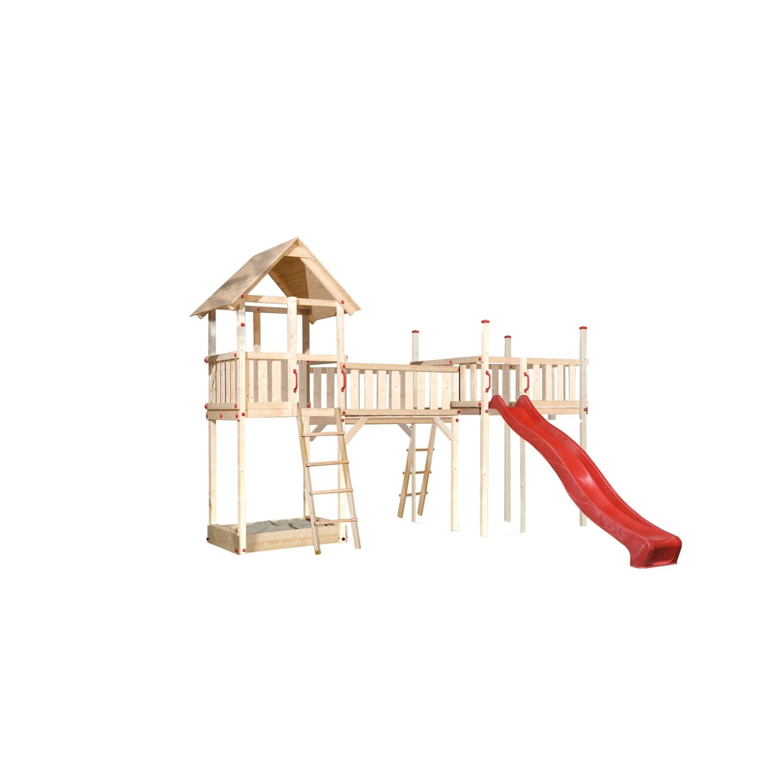 Weka Hrací věž Tabaluga 816, přírodní/červená, 450 x 374 cm