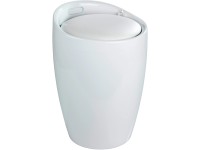 Wenko Koupelnový taburet Candy s vakem na prádlo, bílá, pr. 36 x 50,5 cm