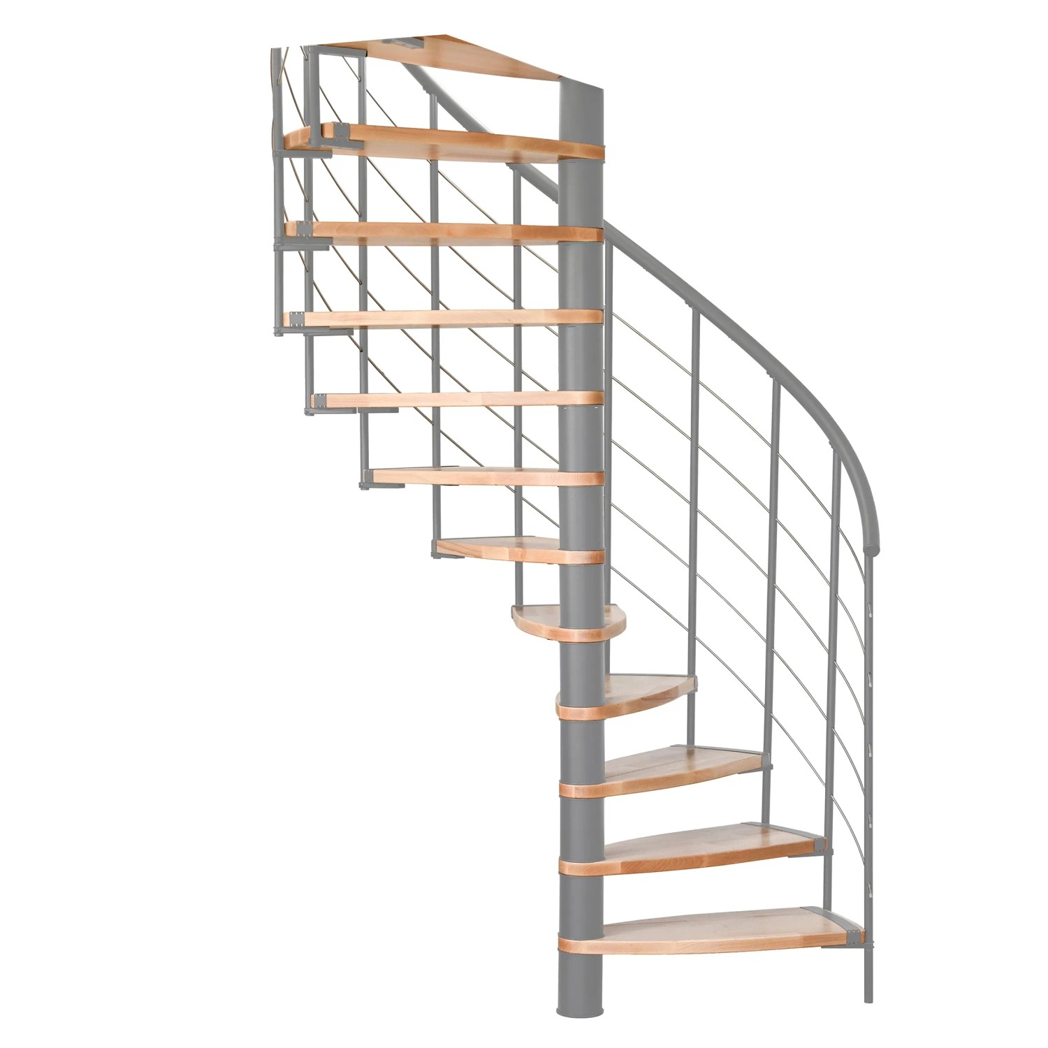 Minka STAIRS Prostorově točité schodiště Helios buk/šedá 101-155 x 57-84 cm