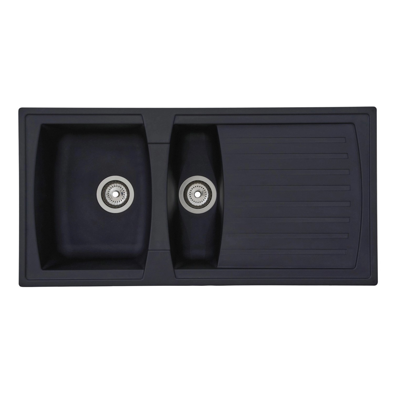 Respekta Kuchyňský dřez Mineralite Boston černý 100 x 50 cm