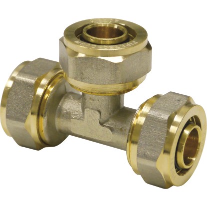 PIPETEC Závitový T-kus zvětšený centr.vývod SFT162016 měděný, 16x2 - 20x2 - 16x2