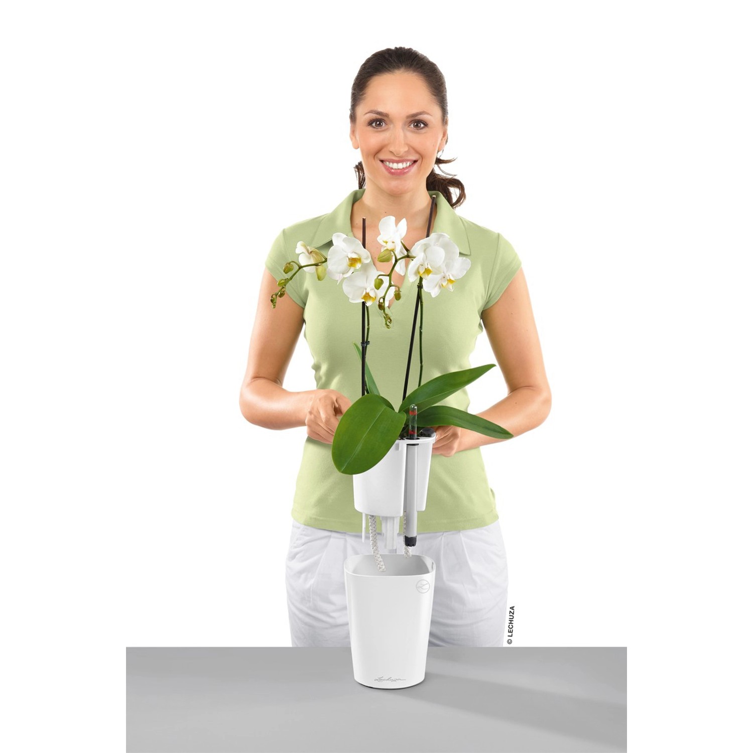 Lechuza Květináč Mini Deltini bílý, 130 x 100 x 100 mm