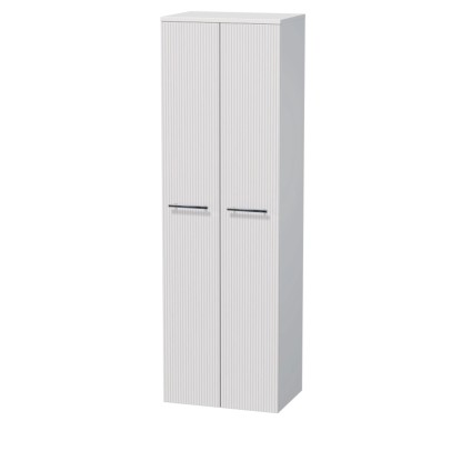 INTEDOOR Vysoká skříň BEE, úchyt chrom, 2 dveře, š. 50 cm, bílá 3D pruhy