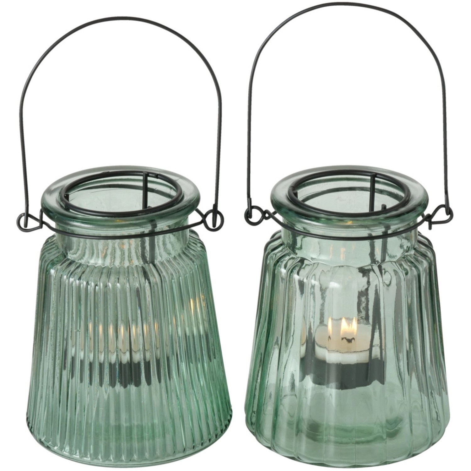 Boltze Svícen na čajovou svíčku zelený různé druhy pr. 12 x 10 cm