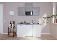 Respekta Kuchyně Malia beton/bílá 150 cm - nerez.deska/lednice/mikrovlnka Respekta Kuchyně Malia beton/bílá 150 cm - nerez.deska/lednice/mikrovlnka