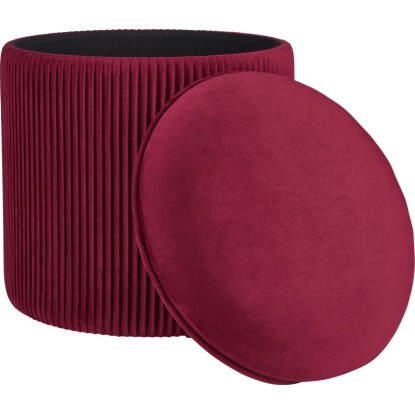 Vínová taburetka Blush Bordeaux s úložným prostorem, MDF, Ø 40 cm.