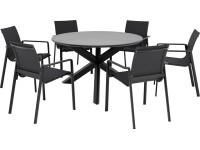 OBI Sestava zahradního nábytku Abington antracitová šedá 7dílná