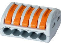 WAGO Páčková spojovací svorka 222, 5 vodičů, max. 4 mm2, 10 ks